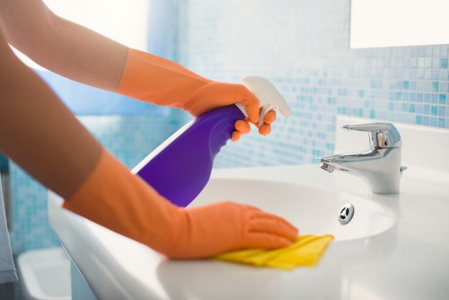 Surrounding kitchen surfaces protected during oven cleaning