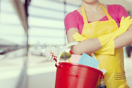 Professional cleaner preparing a Richmond home for regular service